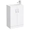 Turin Cloakroom Basin Unit - 550mm Floor Standing with Offset Basin Large Image