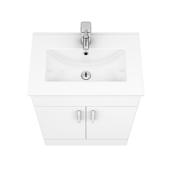 Toreno 1100mm Gloss White Vanity Unit Bathroom Suite - Depth 400/200mm  In Bathroom Large Image