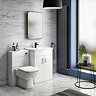 Toreno High Gloss White Vanity Unit Bathroom Suite W1100 with Bliss Square BTW Pan Large Image