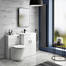 Toreno High Gloss White Vanity Unit Bathroom Suite W1100 with Solace BTW Pan Large Image