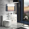 Toreno High Gloss White Vanity Unit Bathroom Suite W1300 with Solace BTW pan Large Image