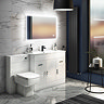 Toreno High Gloss White Vanity Unit Bathroom Suite W1500 with Bliss square BTW pan Large Image