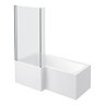 Turin Vanity Unit Bathroom Suite (Inc. Square Shower Bath + Screen) In Bathroom Large Image