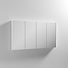 Toreno White Minimalist 4 Door Mirror Cabinet - W1200 x D110mm