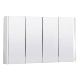 Toreno White Minimalist 4 Door Mirror Cabinet - W1200 x D110mm Medium Image