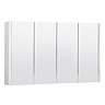 Toreno White Minimalist 4 Door Mirror Cabinet - W1200 x D110mm Large Image
