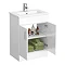 Modern 1100 Gloss White Vanity Unit Bathroom Suite with D-Shaped BTW Pan  Profile Large Image