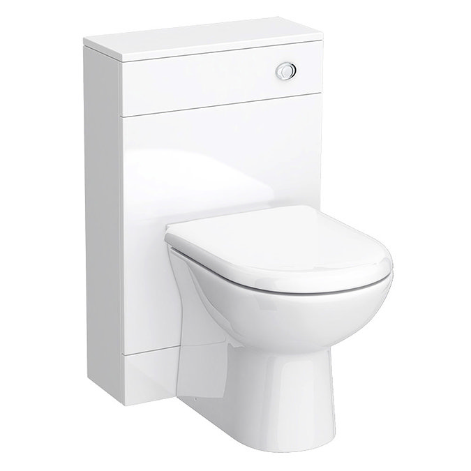 Modern 1100 Gloss White Vanity Unit Bathroom Suite with D-Shaped BTW Pan Standard Large Image