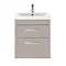 Modern 500mm Matt Stone Grey 2 Drawer Wall Hung Vanity Unit  Feature Large Image