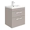 Modern 500mm Matt Stone Grey 2 Drawer Wall Hung Vanity Unit Large Image