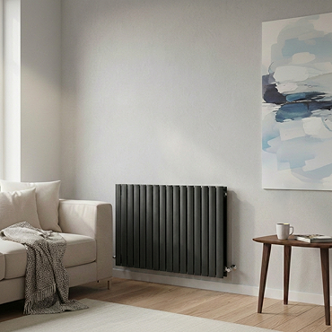 Modern 600 x 884mm Horizontal Double Flat Panel Anthracite Radiator