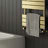 Arezzo Modern Angled Radiator Valves - Brushed Brass  Feature Large Image
