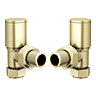 Arezzo Modern Angled Radiator Valves - Brushed Brass