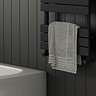 Arezzo Modern Angled Radiator Valves - Matt Black  Profile Large Image