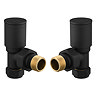 Modern Angled Radiator Valves - Matt Black Large Image