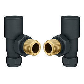 Modern Anthracite Angled Radiator Valves (Pair) Large Image