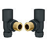 Modern Anthracite Angled Radiator Valves (Pair) Large Image