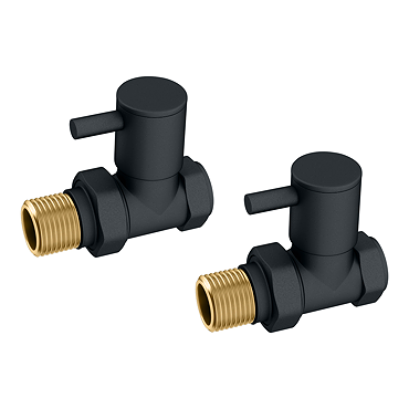 Arezzo Modern Anthracite Straight Radiator Valves (Pair)