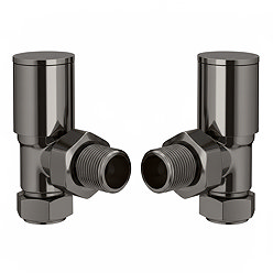 Arezzo Modern Angled Radiator Valves - Black Nickel