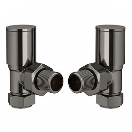 Arezzo Modern Angled Radiator Valves - Black Nickel