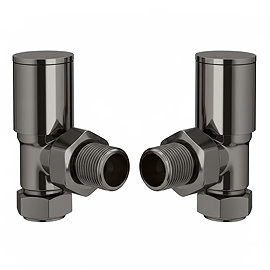Arezzo Modern Angled Radiator Valves - Black Nickel