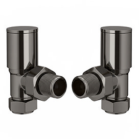 Arezzo Modern Angled Radiator Valves - Black Nickel