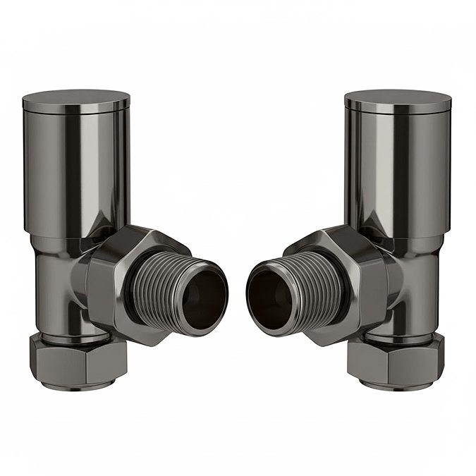 Arezzo Modern Angled Radiator Valves - Black Nickel