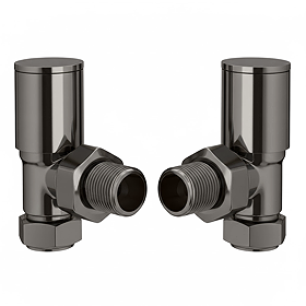 Arezzo Modern Angled Radiator Valves - Black Nickel