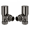 Arezzo Modern Angled Radiator Valves - Black Nickel