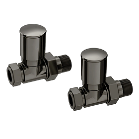 Arezzo Black Nickel Straight Radiator Valves