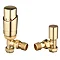 Modern Brass Angled Thermostatic Radiator Valves Large Image