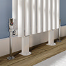 Monza Brushed Nickel Angled Thermostatic Radiator Valves with Sleeving Kit - Energy Saving