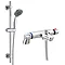 Modern Chrome Thermostatic Bath Shower Mixer Tap + Slider Shower Rail Kit Large Image