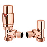 Monza Copper Angled Thermostatic Radiator Valves with Sleeving Kit - Energy Saving