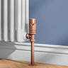 Monza Copper Angled Thermostatic Radiator Valves - Energy Saving