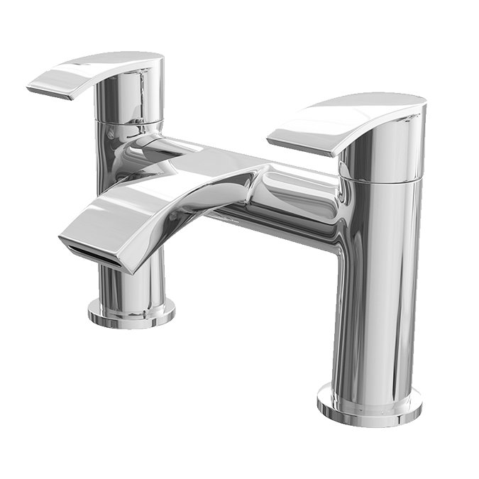 Modern Curved Bath Filler Tap - Chrome  Large Image