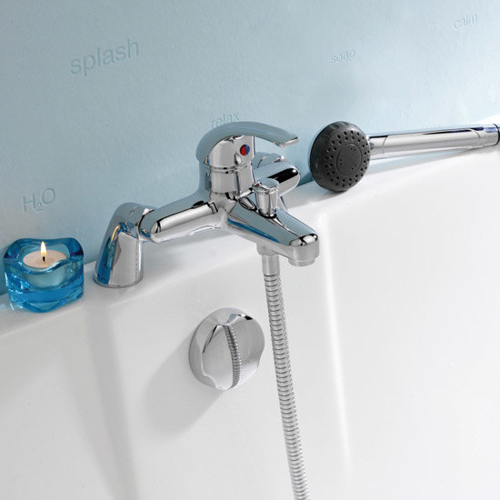Ultra Eon Single Lever Bath Shower Mixer inc Shower Kit - Chrome - PF304 Profile Large Image