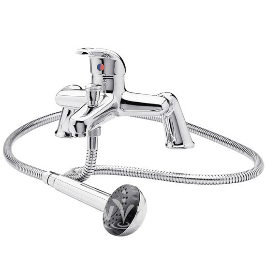 Ultra Eon Single Lever Bath Shower Mixer inc Shower Kit - Chrome - PF304 Large Image