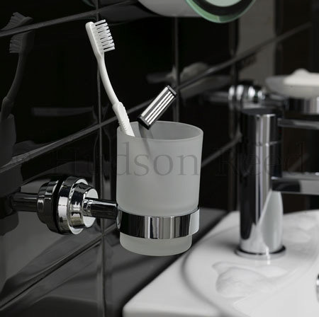 Hudson Reed Modern Frosted Tumbler with Chrome Holder - LP304 Profile Large Image