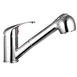 Modern Mono Kitchen Tap with Pull Out Rinser - Chrome Medium Image