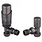 Modern Pewter Angled Thermostatic Radiator Valves Large Image