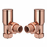 Arezzo Modern Angled Radiator Valves - Rose Gold