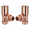 Arezzo Modern Angled Radiator Valves - Rose Gold
