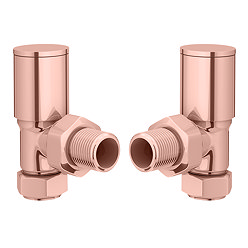 Arezzo Modern Rose Gold Angled Radiator Valves Large Image
