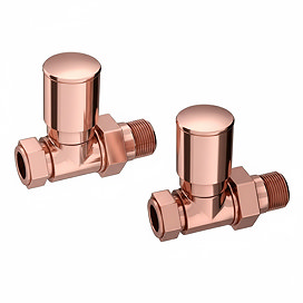 Arezzo Modern Rose Gold Straight Radiator Valves