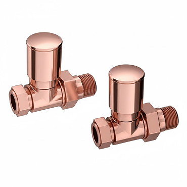 Arezzo Modern Rose Gold Straight Radiator Valves