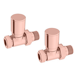 Arezzo Modern Rose Gold Straight Radiator Valves Large Image