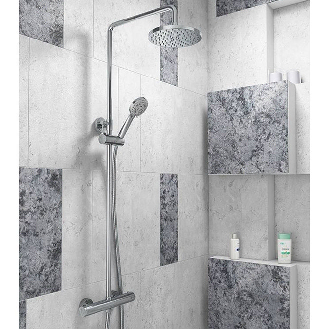 Modern Round 2 Outlets Thermostatic Bar Shower Valve - Chrome - XA001 Feature Large Image