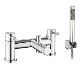 Modern Round Bath Shower Mixer with Shower Kit - Chrome