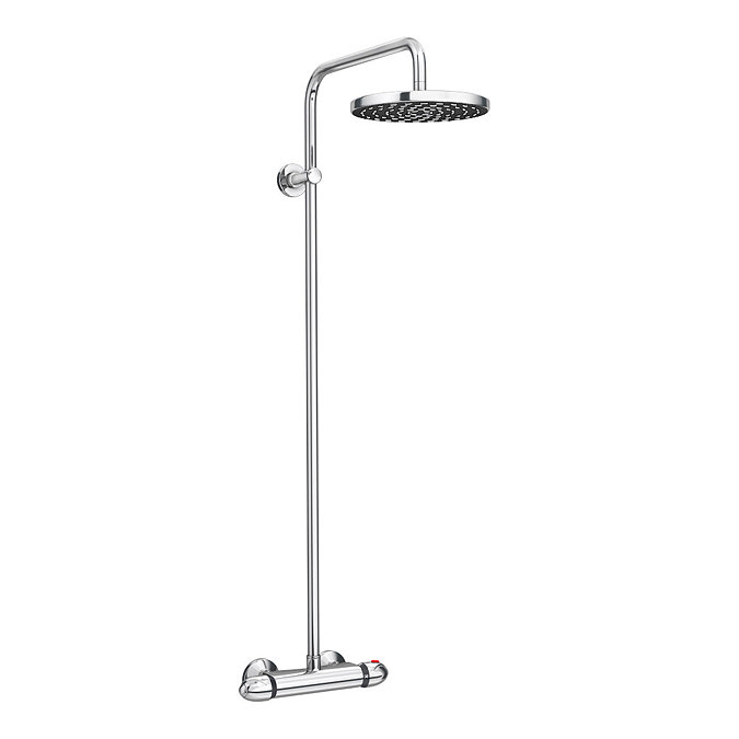 Modern Round Thermostatic Bar Shower Valve & Riser Kit - Chrome  Profile Large Image